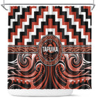 Aotearoa Tapuika Shower Curtain Maori Iwi Poutama Puhoro Tattoo