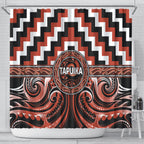 Aotearoa Tapuika Shower Curtain Maori Iwi Poutama Puhoro Tattoo