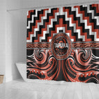 Aotearoa Tapuika Shower Curtain Maori Iwi Poutama Puhoro Tattoo