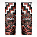 Aotearoa Tapuika Personalised Skinny Tumbler Maori Iwi Poutama Puhoro Tattoo