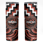 Aotearoa Tapuika Personalised Skinny Tumbler Maori Iwi Poutama Puhoro Tattoo