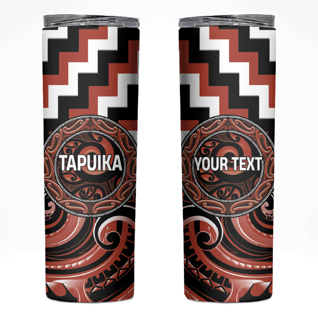 Aotearoa Tapuika Personalised Skinny Tumbler Maori Iwi Poutama Puhoro Tattoo