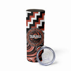 Aotearoa Tapuika Personalised Skinny Tumbler Maori Iwi Poutama Puhoro Tattoo