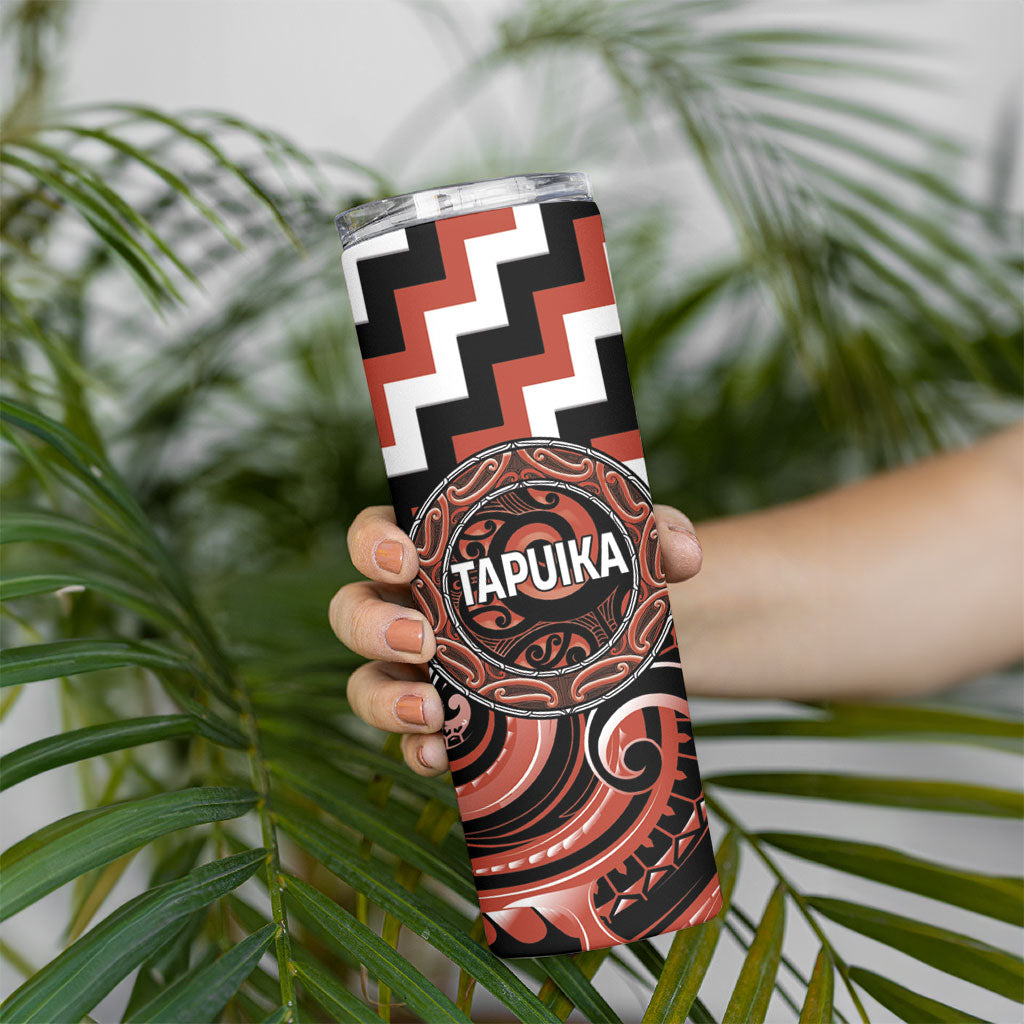 Aotearoa Tapuika Personalised Skinny Tumbler Maori Iwi Poutama Puhoro Tattoo