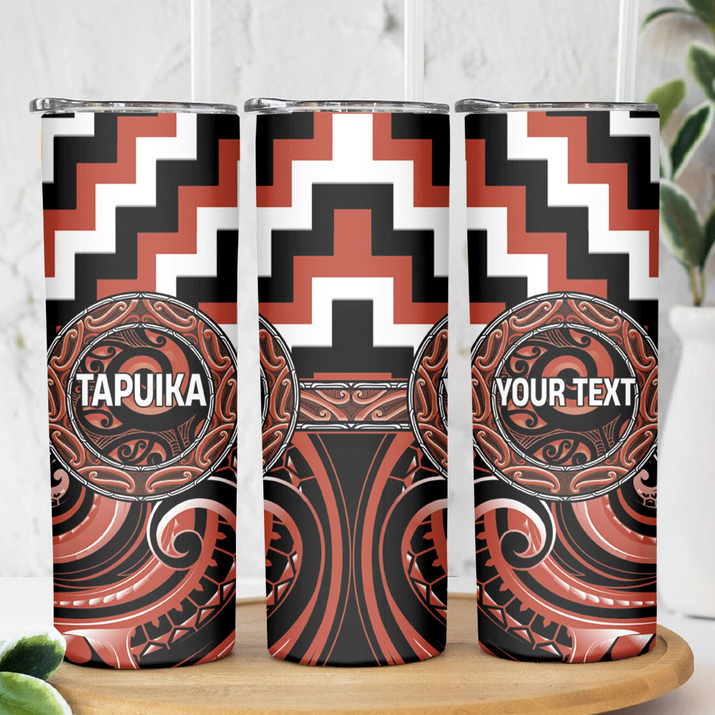Aotearoa Tapuika Personalised Skinny Tumbler Maori Iwi Poutama Puhoro Tattoo