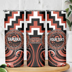 Aotearoa Tapuika Personalised Skinny Tumbler Maori Iwi Poutama Puhoro Tattoo