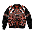 Aotearoa Tapuika Personalised Sleeve Zip Bomber Jacket Maori Iwi Poutama Puhoro Tattoo
