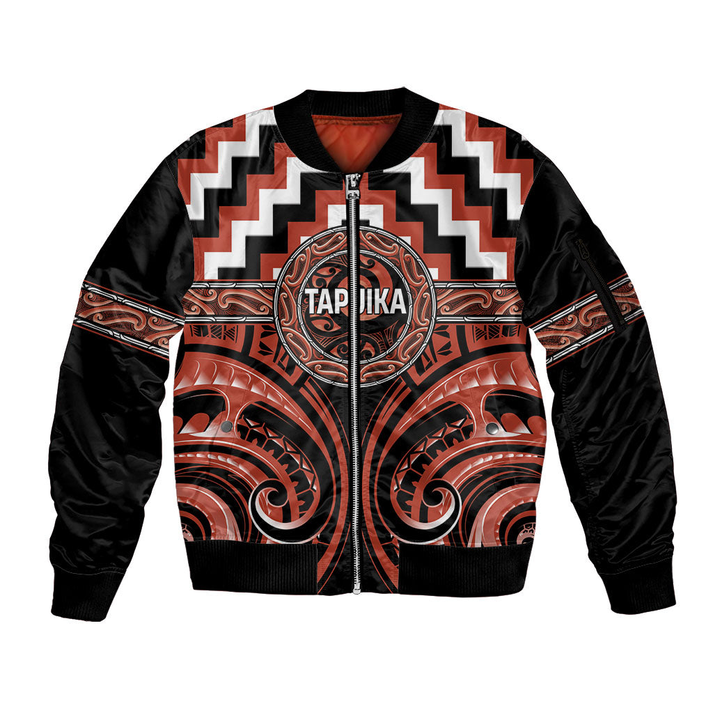 Aotearoa Tapuika Personalised Sleeve Zip Bomber Jacket Maori Iwi Poutama Puhoro Tattoo