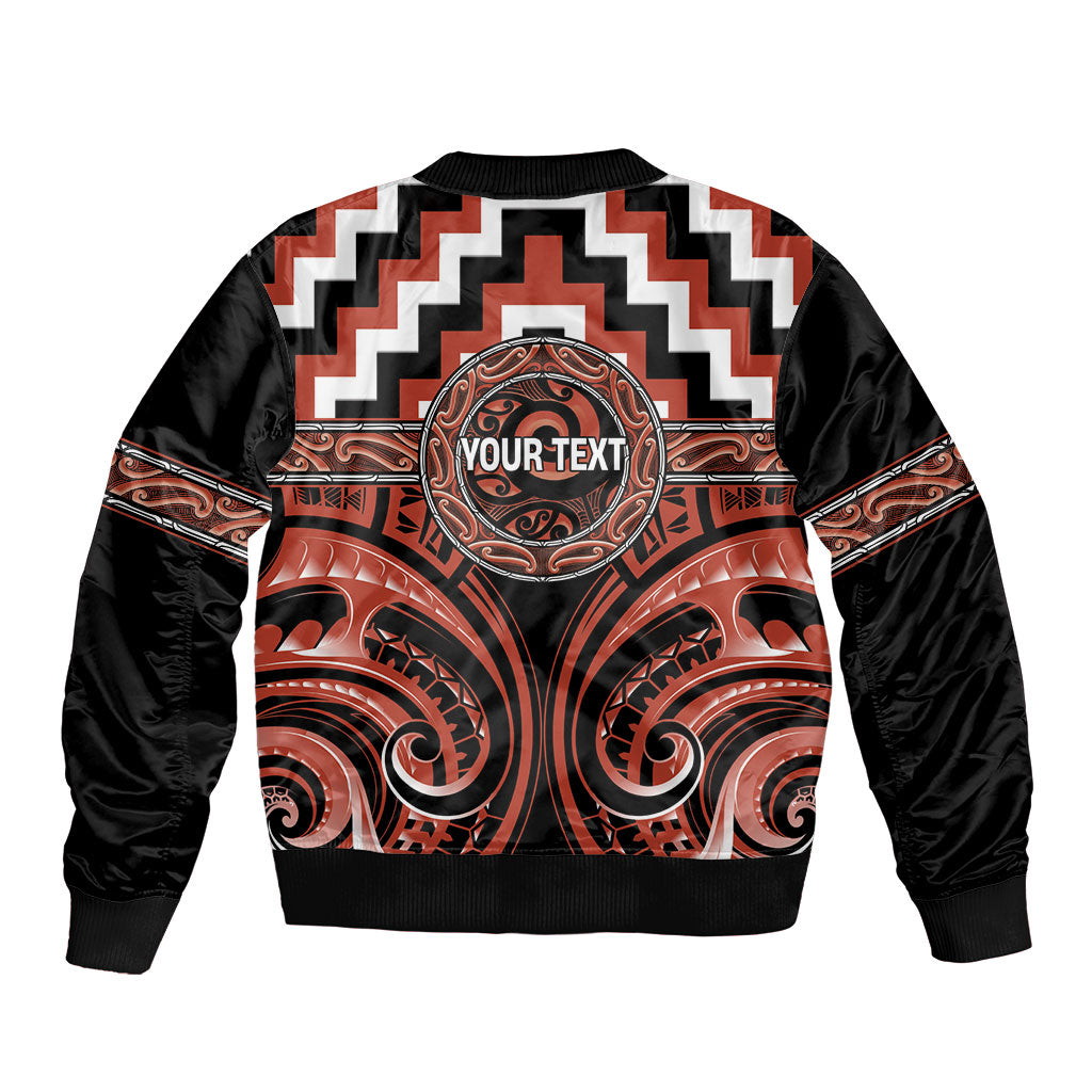 Aotearoa Tapuika Personalised Sleeve Zip Bomber Jacket Maori Iwi Poutama Puhoro Tattoo