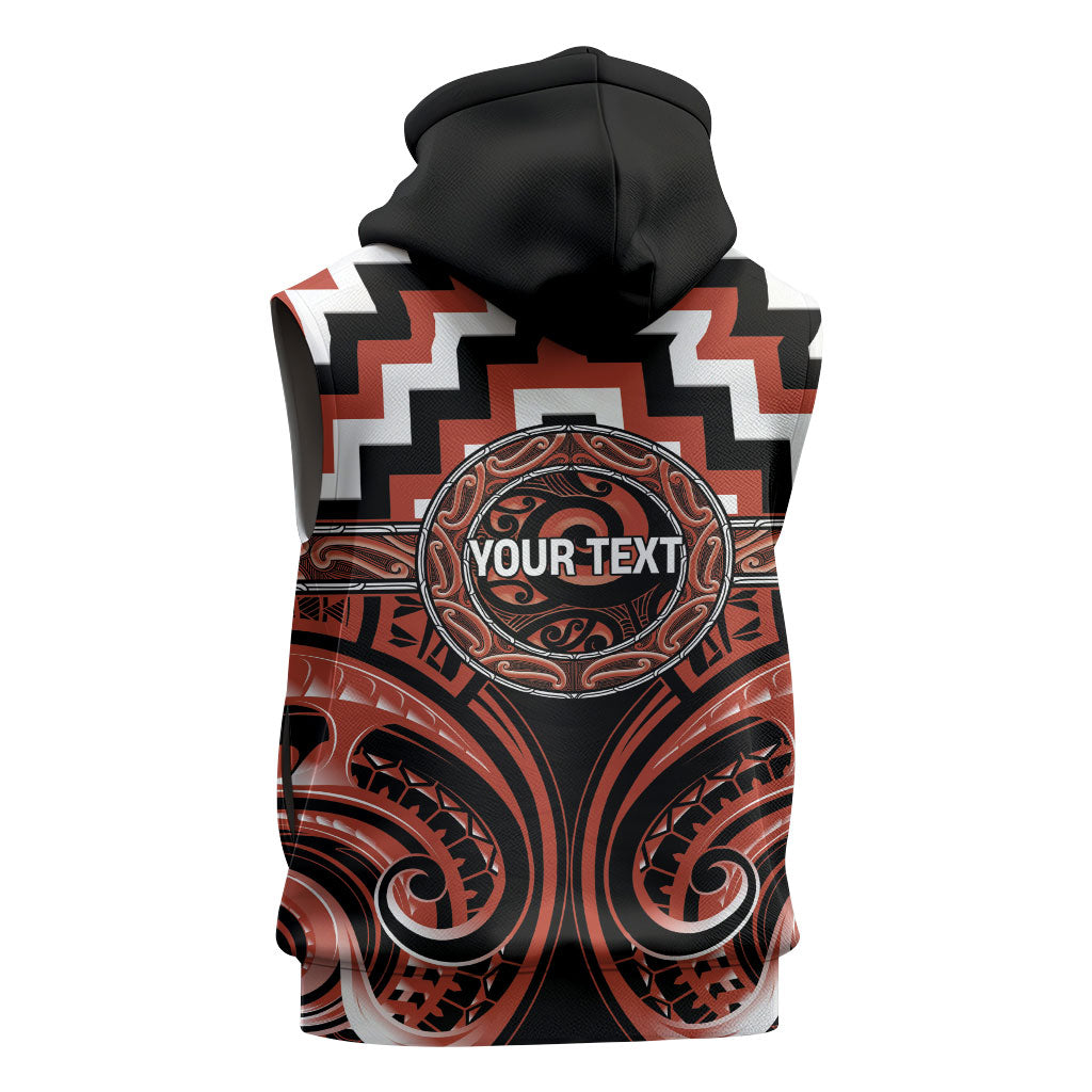 Aotearoa Tapuika Personalised Sleeveless Hoodie Maori Iwi Poutama Puhoro Tattoo