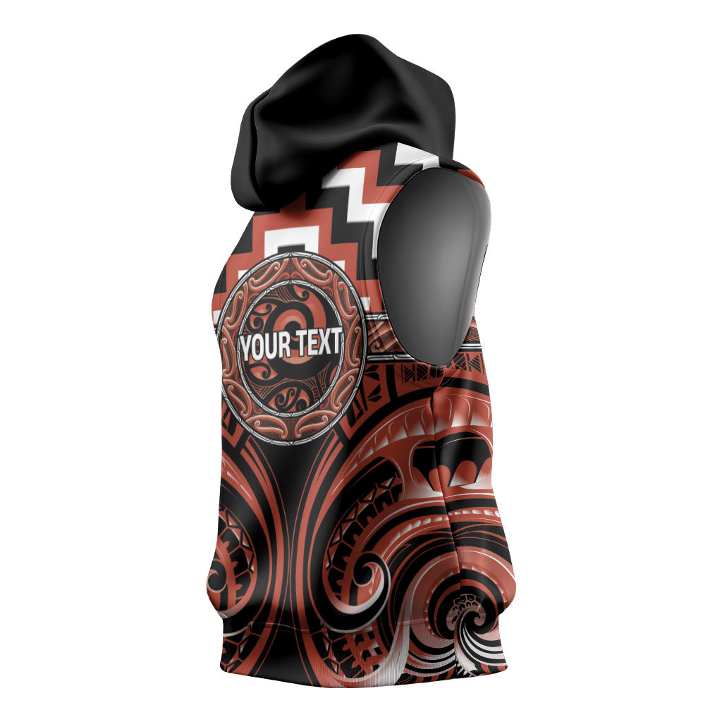 Aotearoa Tapuika Personalised Sleeveless Hoodie Maori Iwi Poutama Puhoro Tattoo