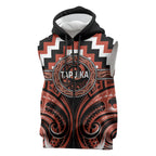 Aotearoa Tapuika Personalised Sleeveless Zip Hoodie Maori Iwi Poutama Puhoro Tattoo