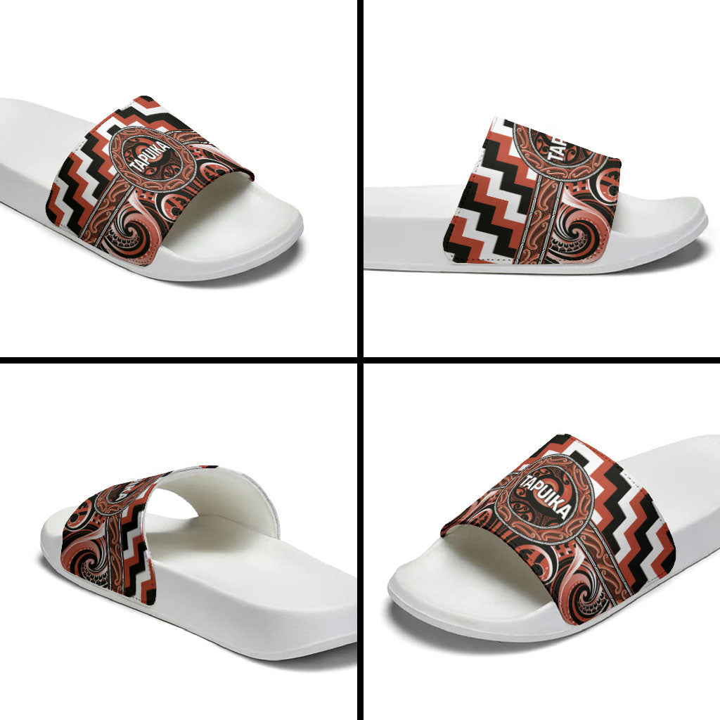 Aotearoa Tapuika Slide Sandals Maori Iwi Poutama Puhoro Tattoo