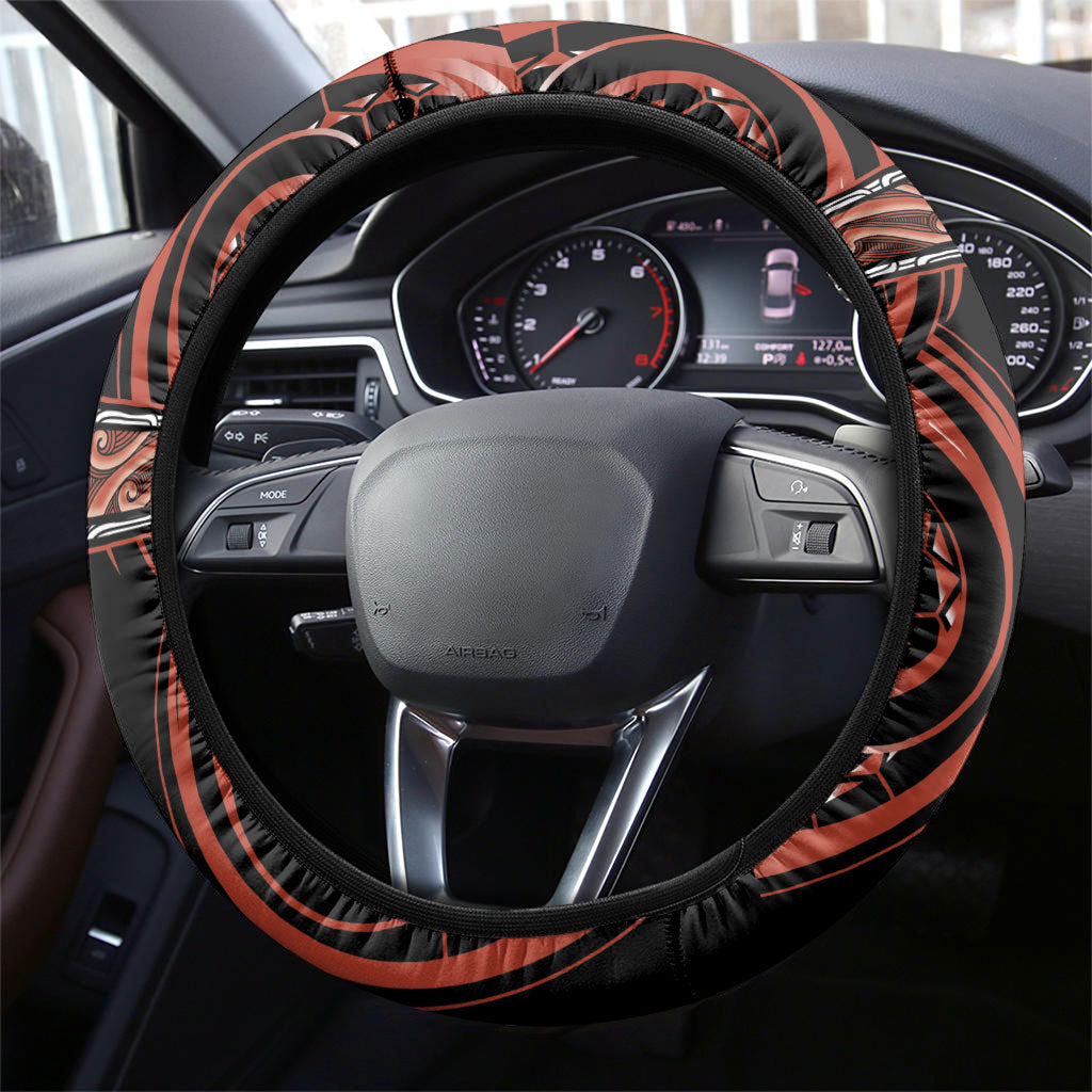 Aotearoa Tapuika Steering Wheel Cover Maori Iwi Poutama Puhoro Tattoo