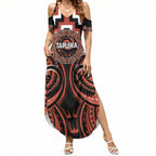 Aotearoa Tapuika Personalised Summer Maxi Dress Maori Iwi Poutama Puhoro Tattoo