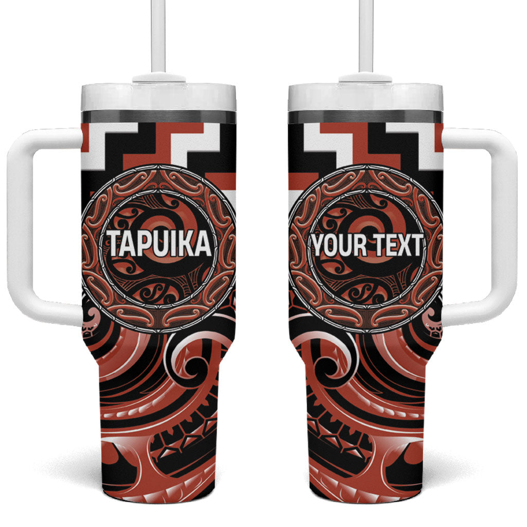 Aotearoa Tapuika Personalised Tumbler With Handle Maori Iwi Poutama Puhoro Tattoo