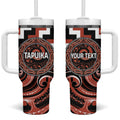 Aotearoa Tapuika Personalised Tumbler With Handle Maori Iwi Poutama Puhoro Tattoo