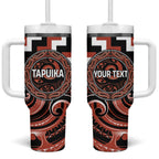 Aotearoa Tapuika Personalised Tumbler With Handle Maori Iwi Poutama Puhoro Tattoo