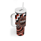 Aotearoa Tapuika Personalised Tumbler With Handle Maori Iwi Poutama Puhoro Tattoo