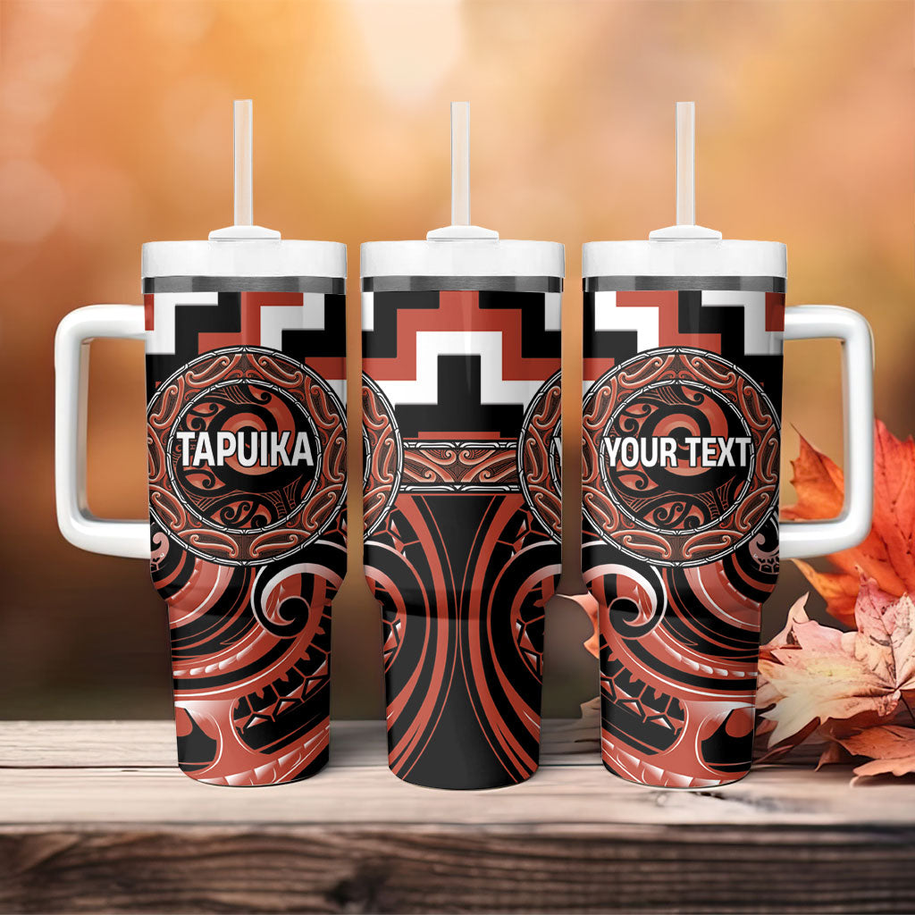 Aotearoa Tapuika Personalised Tumbler With Handle Maori Iwi Poutama Puhoro Tattoo