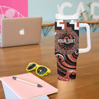 Aotearoa Tapuika Personalised Tumbler With Handle Maori Iwi Poutama Puhoro Tattoo