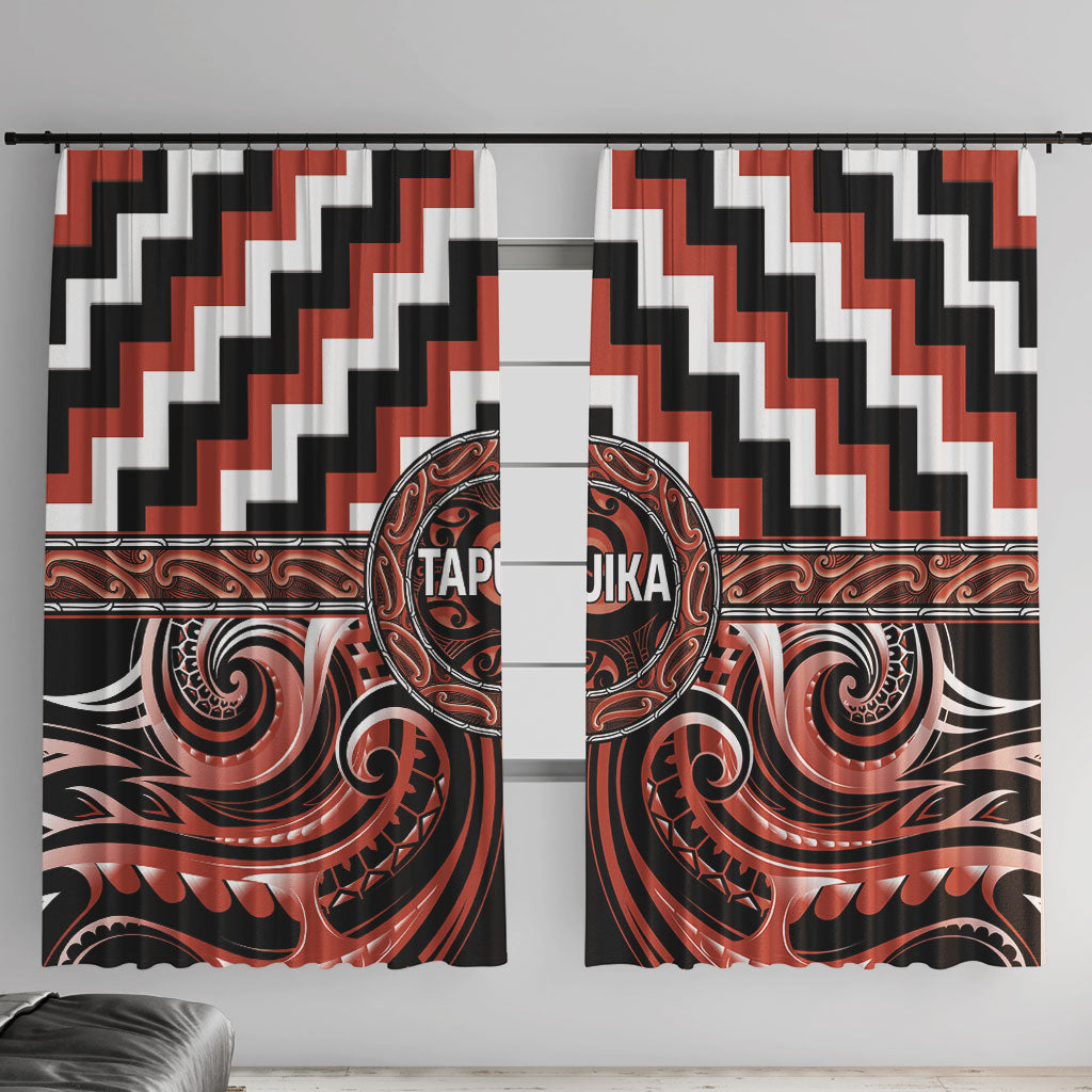 Aotearoa Tapuika Window Curtain Maori Iwi Poutama Puhoro Tattoo