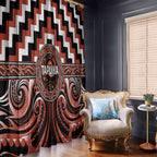 Aotearoa Tapuika Window Curtain Maori Iwi Poutama Puhoro Tattoo