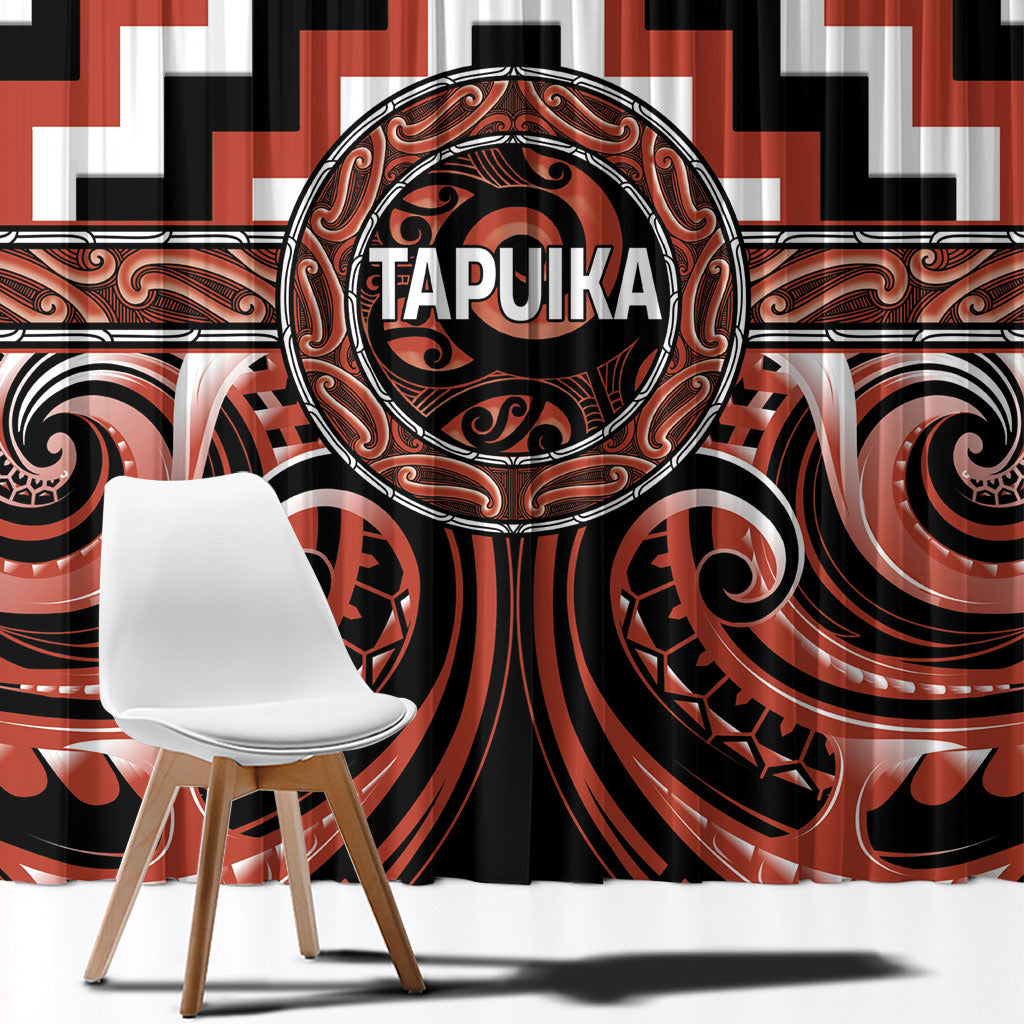 Aotearoa Tapuika Window Curtain Maori Iwi Poutama Puhoro Tattoo