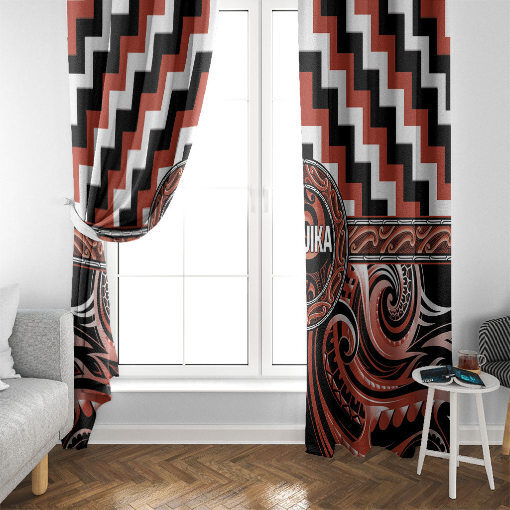 Aotearoa Tapuika Window Curtain Maori Iwi Poutama Puhoro Tattoo