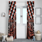 Aotearoa Tapuika Window Curtain Maori Iwi Poutama Puhoro Tattoo