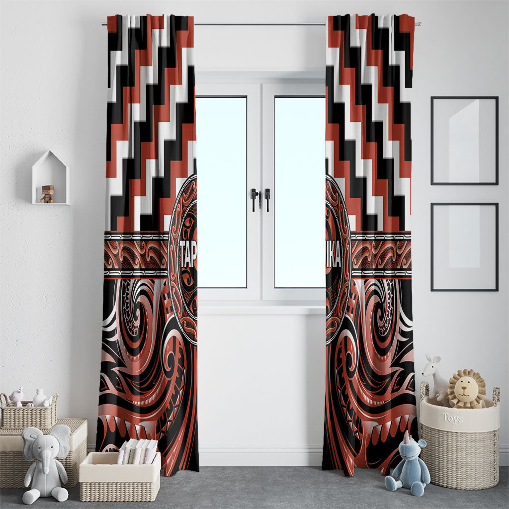Aotearoa Tapuika Window Curtain Maori Iwi Poutama Puhoro Tattoo