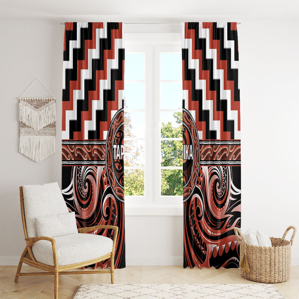 Aotearoa Tapuika Window Curtain Maori Iwi Poutama Puhoro Tattoo