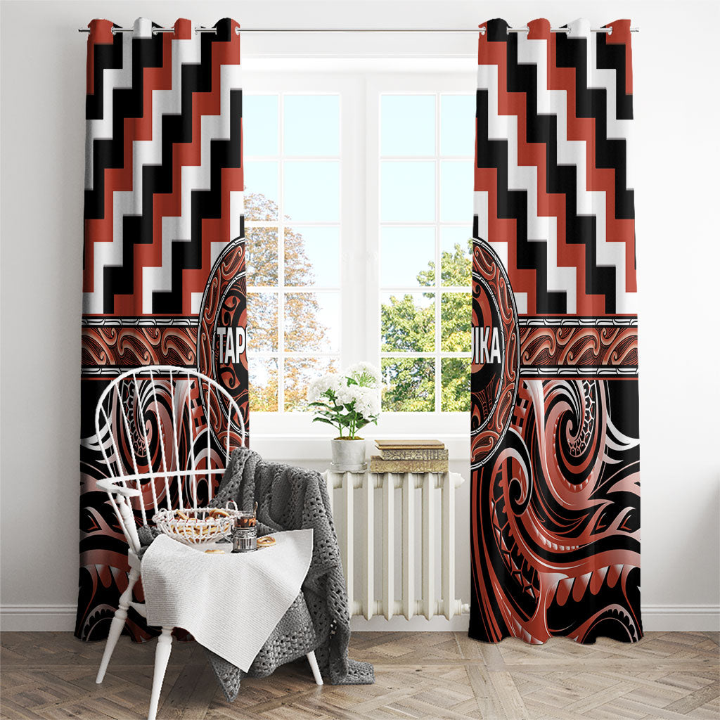 Aotearoa Tapuika Window Curtain Maori Iwi Poutama Puhoro Tattoo