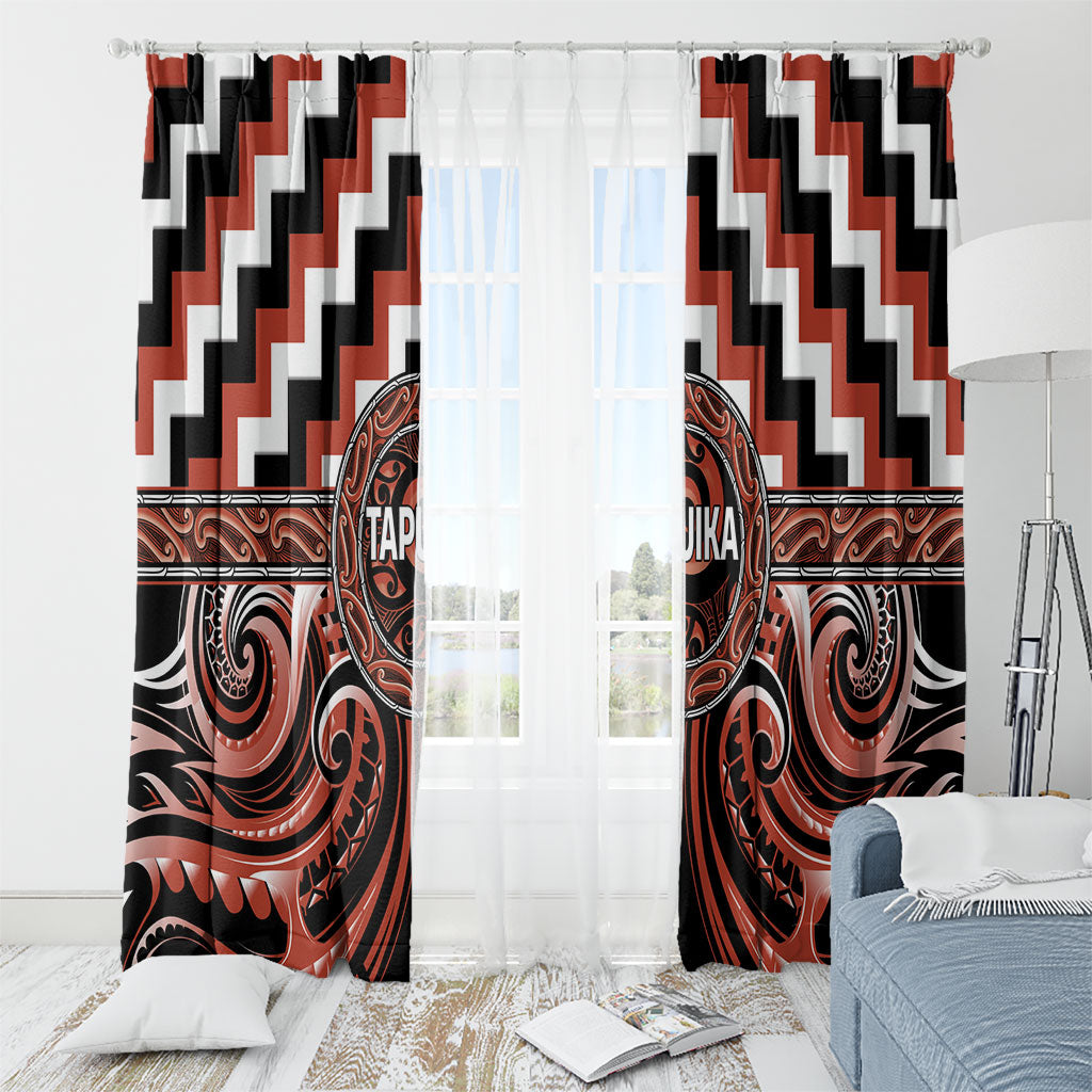 Aotearoa Tapuika Window Curtain Maori Iwi Poutama Puhoro Tattoo