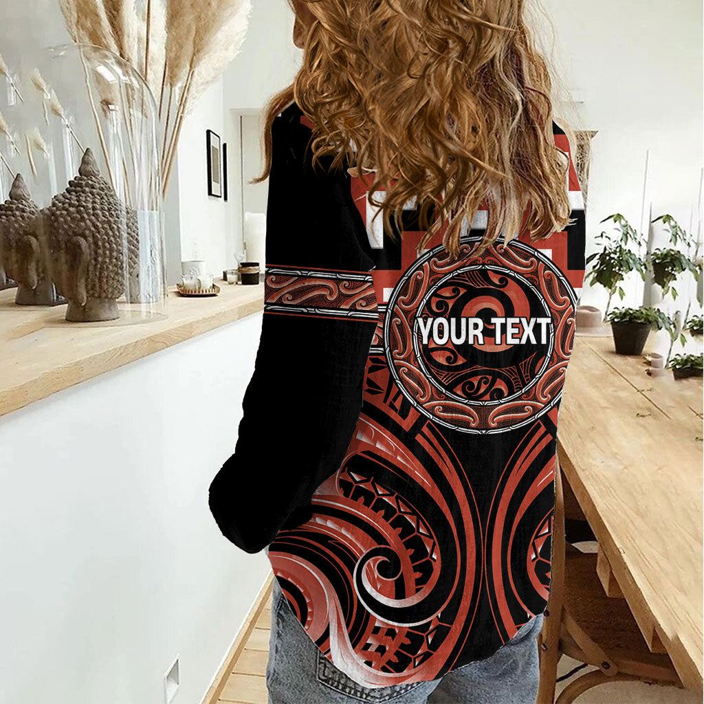 Aotearoa Tapuika Personalised Women Casual Shirt Maori Iwi Poutama Puhoro Tattoo