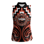 Aotearoa Tapuika Personalised Women Sleeveless Polo Shirt Maori Iwi Poutama Puhoro Tattoo