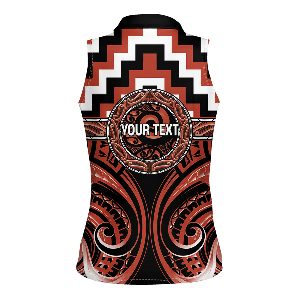 Aotearoa Tapuika Personalised Women Sleeveless Polo Shirt Maori Iwi Poutama Puhoro Tattoo