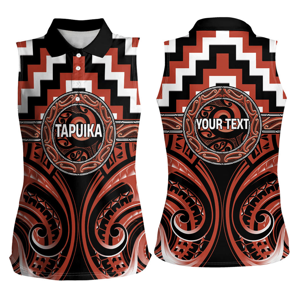 Aotearoa Tapuika Personalised Women Sleeveless Polo Shirt Maori Iwi Poutama Puhoro Tattoo