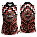 Aotearoa Tapuika Personalised Women Sleeveless Polo Shirt Maori Iwi Poutama Puhoro Tattoo