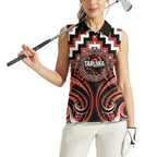 Aotearoa Tapuika Personalised Women Sleeveless Polo Shirt Maori Iwi Poutama Puhoro Tattoo