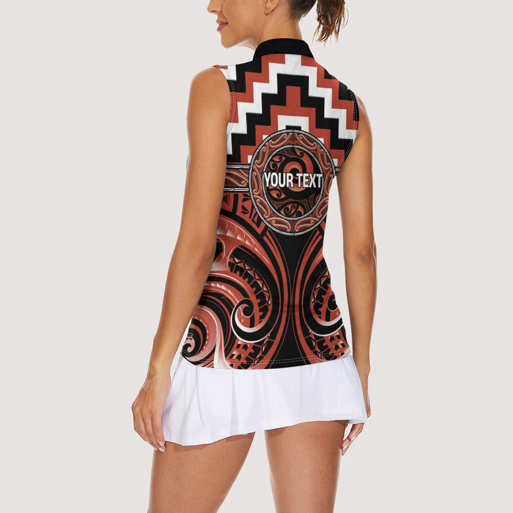 Aotearoa Tapuika Personalised Women Sleeveless Polo Shirt Maori Iwi Poutama Puhoro Tattoo