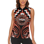 Aotearoa Tapuika Personalised Women Sleeveless Polo Shirt Maori Iwi Poutama Puhoro Tattoo