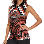 Aotearoa Tapuika Personalised Women Sleeveless Polo Shirt Maori Iwi Poutama Puhoro Tattoo
