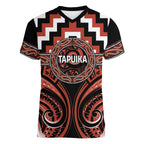 Aotearoa Tapuika Personalised Women V-Neck T-Shirt Maori Iwi Poutama Puhoro Tattoo