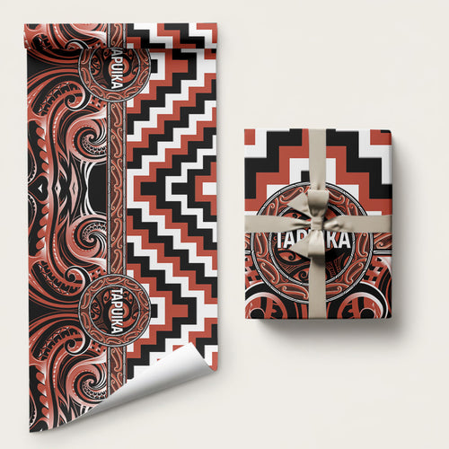 Aotearoa Tapuika Wrapping Paper Maori Iwi Poutama Puhoro Tattoo