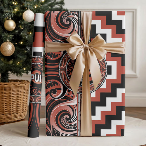 Aotearoa Tapuika Wrapping Paper Maori Iwi Poutama Puhoro Tattoo