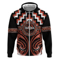 Aotearoa Tapuika Personalised Zip Hoodie Maori Iwi Poutama Puhoro Tattoo
