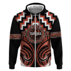 Aotearoa Tapuika Personalised Zip Hoodie Maori Iwi Poutama Puhoro Tattoo