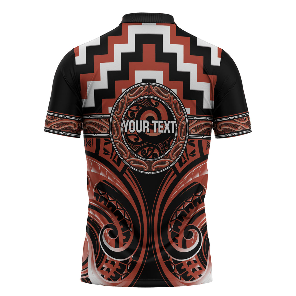 Aotearoa Tapuika Personalised Zipper Polo Shirt Maori Iwi Poutama Puhoro Tattoo