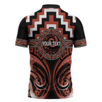 Aotearoa Tapuika Personalised Zipper Polo Shirt Maori Iwi Poutama Puhoro Tattoo